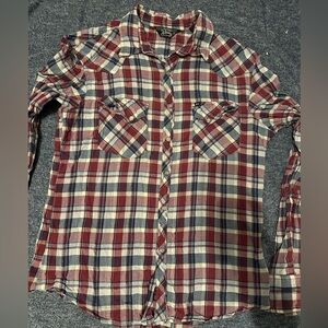 Vintage Salt Valley Plaid Casual Pearl Snap Button Down Shirt for Men- Medium